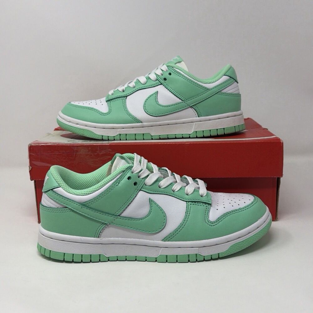 Nike Dunk Low Green Glow White DD1503-105 Sneakers Women’s Size 6 AUTH